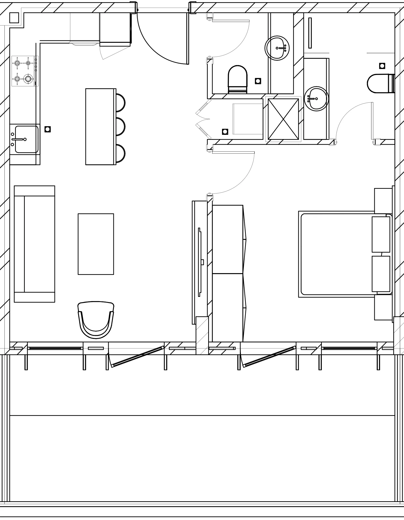 Berkeley Square 1 bed floor plan, 815 sqft
