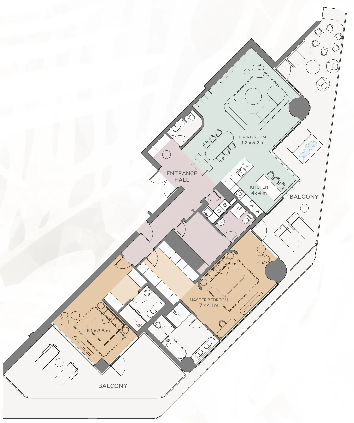 Eywa Tree of Life 2 bed floor plan, 2,981 – 3,041 sqft