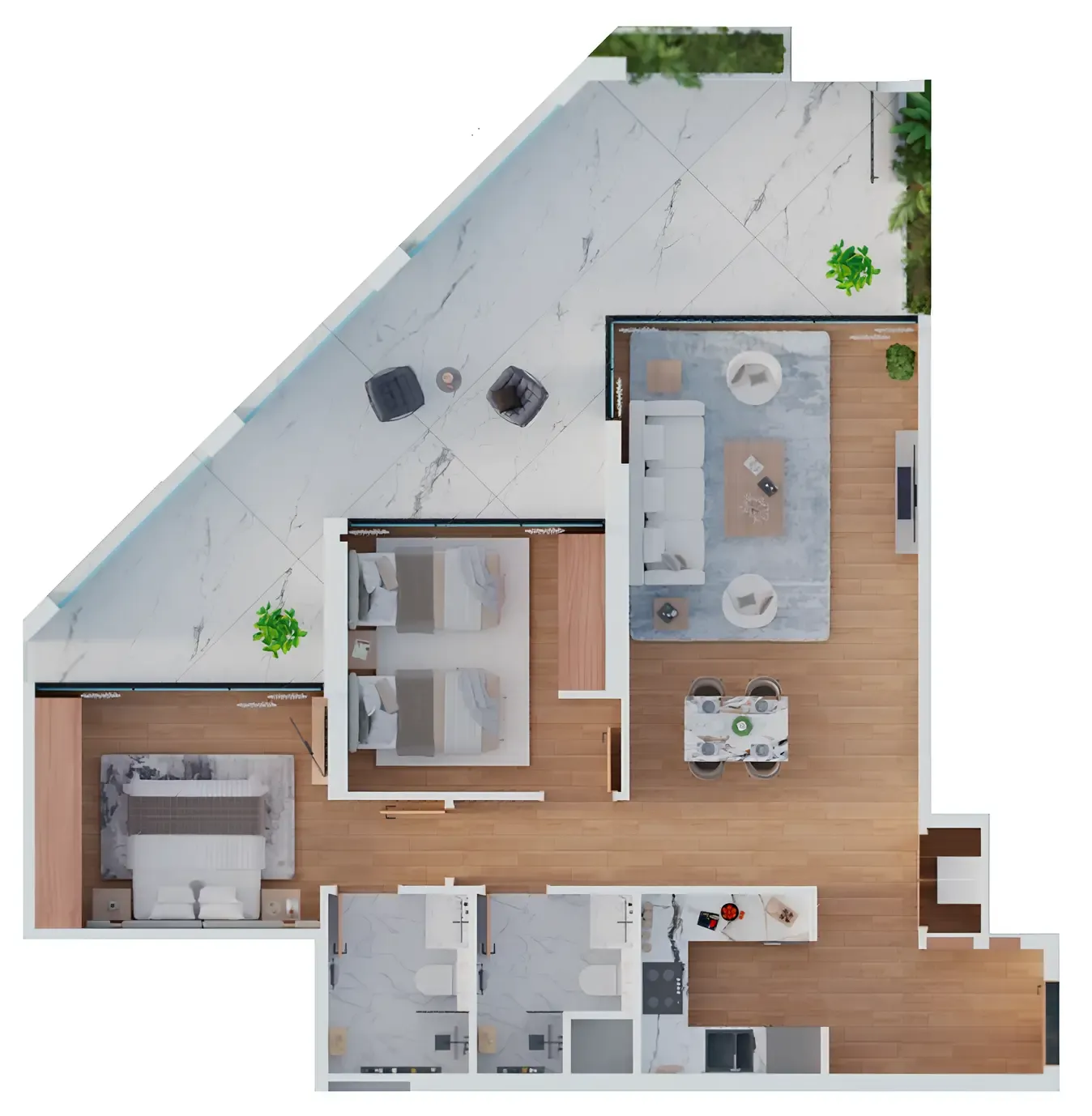 Bab Al Qasr Canal View Residence 22 2 bed floor plan, 1,272 sqft