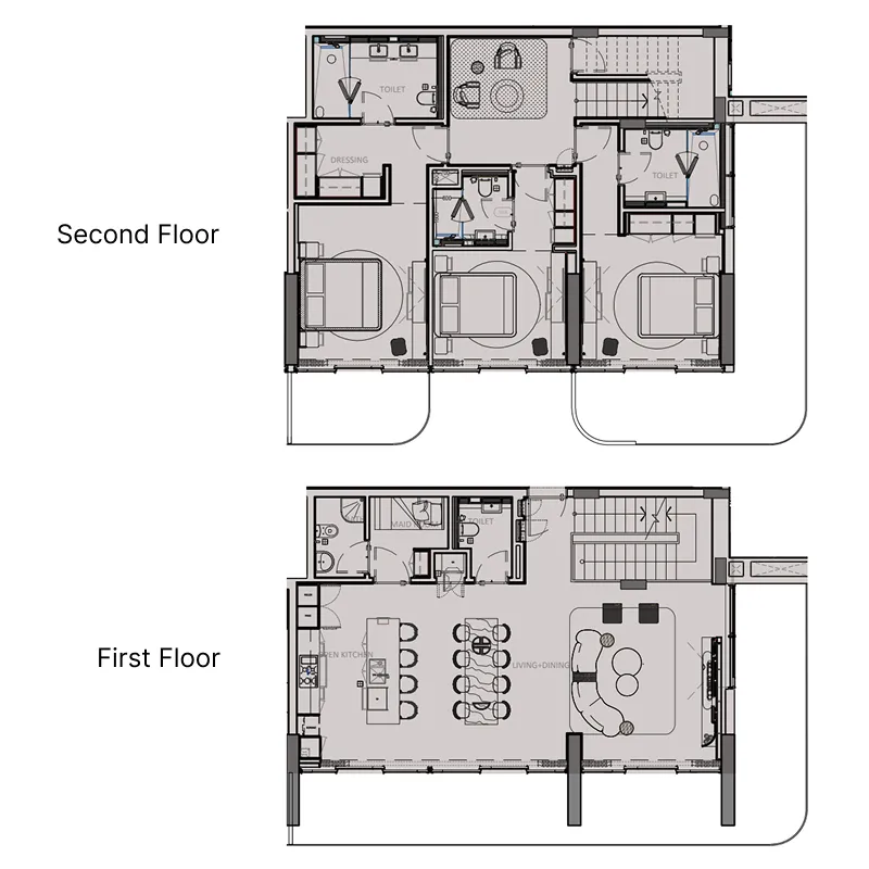Sunset Bay Grand 3 bed floor plan, 2,951 sqft