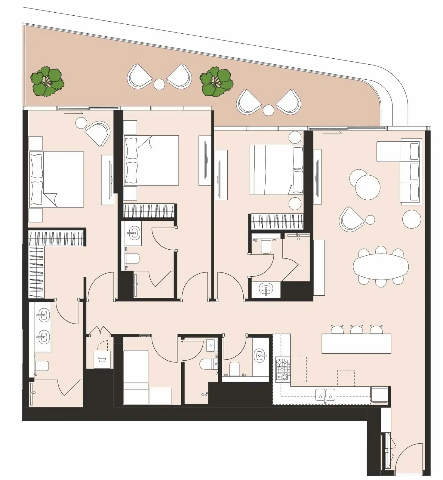Artistry One Residences 3 bed floor plan, 1,964 sqft