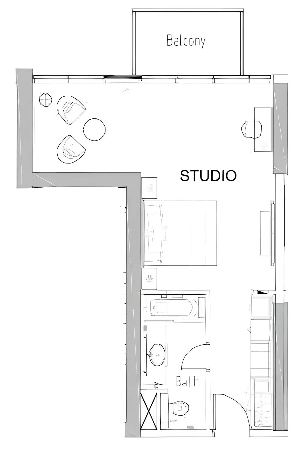 Damac Hills - Artesia Studio floor plan, 567 sqft