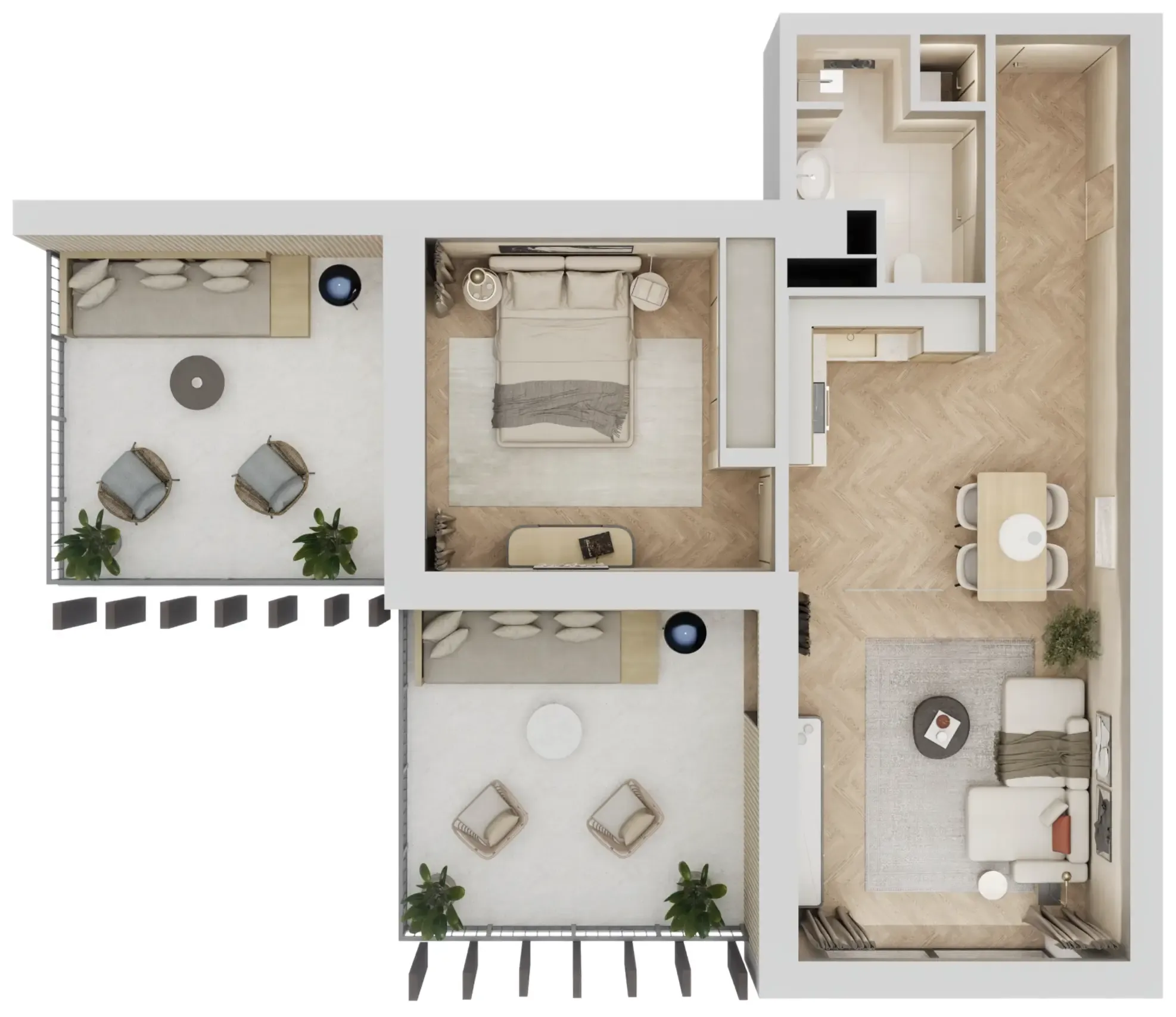 Arisha Terraces 1 bed floor plan, 973 sqft