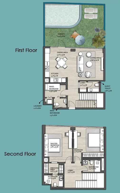 Vistal by Victoria Swarovski 2 bed floor plan, 1,938 sqft