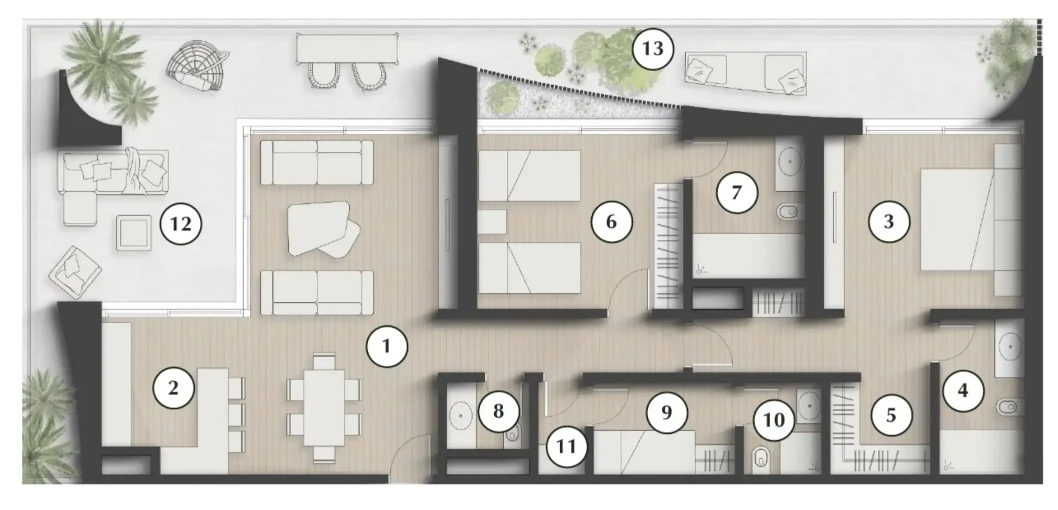 Lunaya Terraces 2 bed floor plan, 1,946 sqft