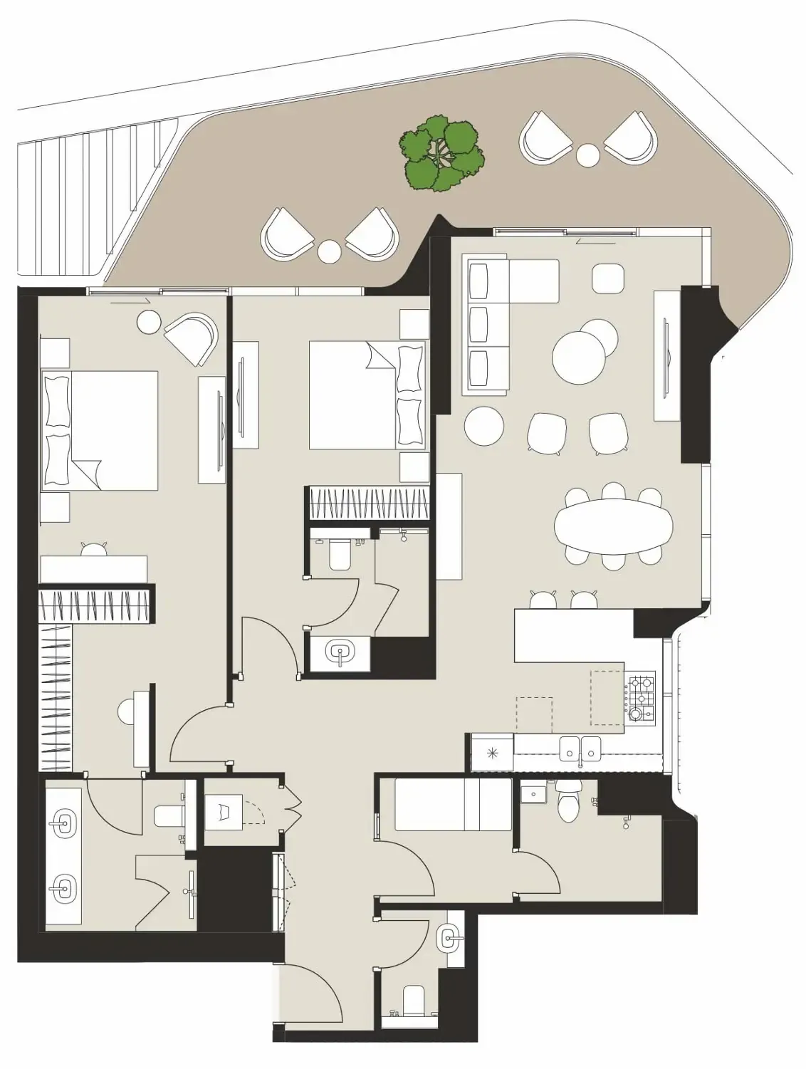 Artistry One Residences 2 bed floor plan, 1,702 sqft
