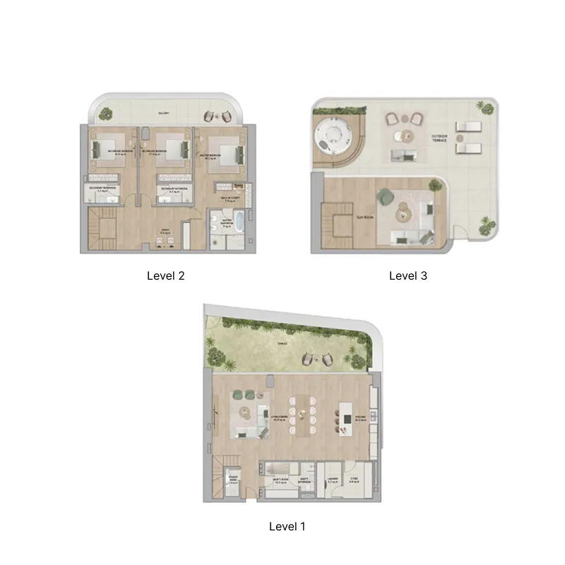 Mamsha Gardens 3 bed floor plan, 4,124 sqft
