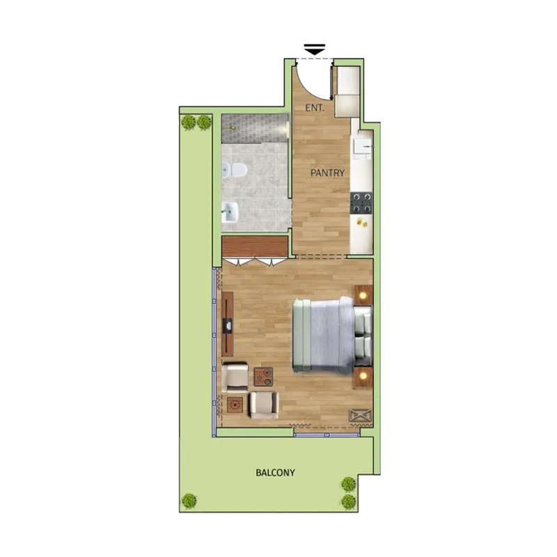 Dusit Princess 1 bed floor plan, 782 sqft