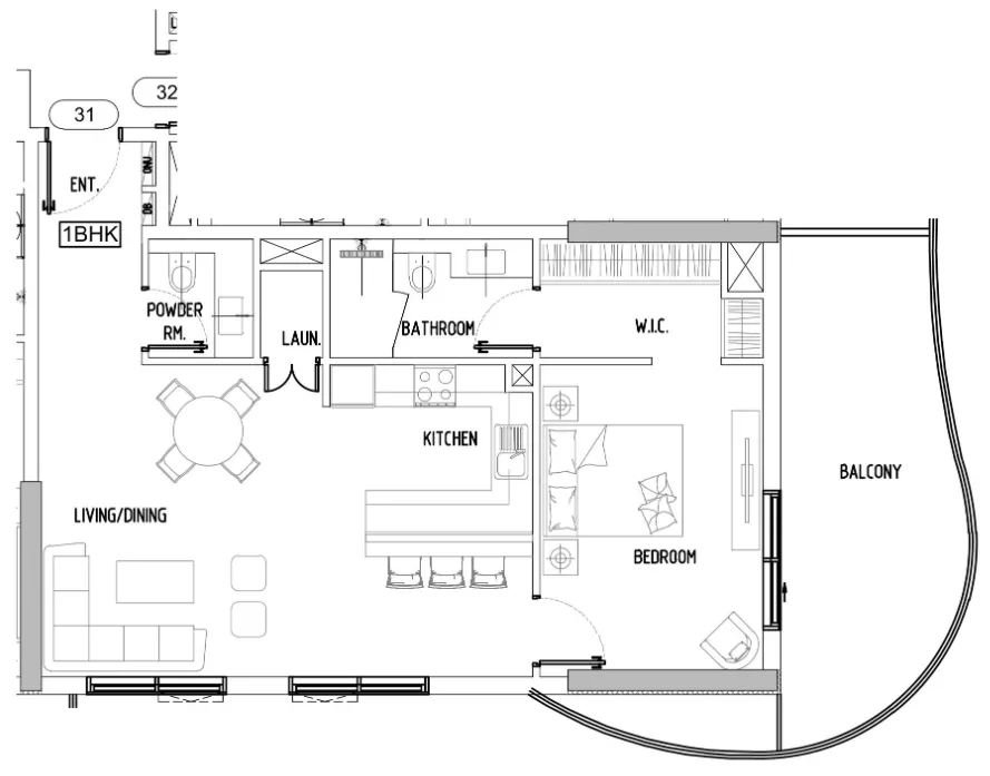 Damac Lagoons Views Phase 3 1 bed floor plan, 921 – 953 sqft