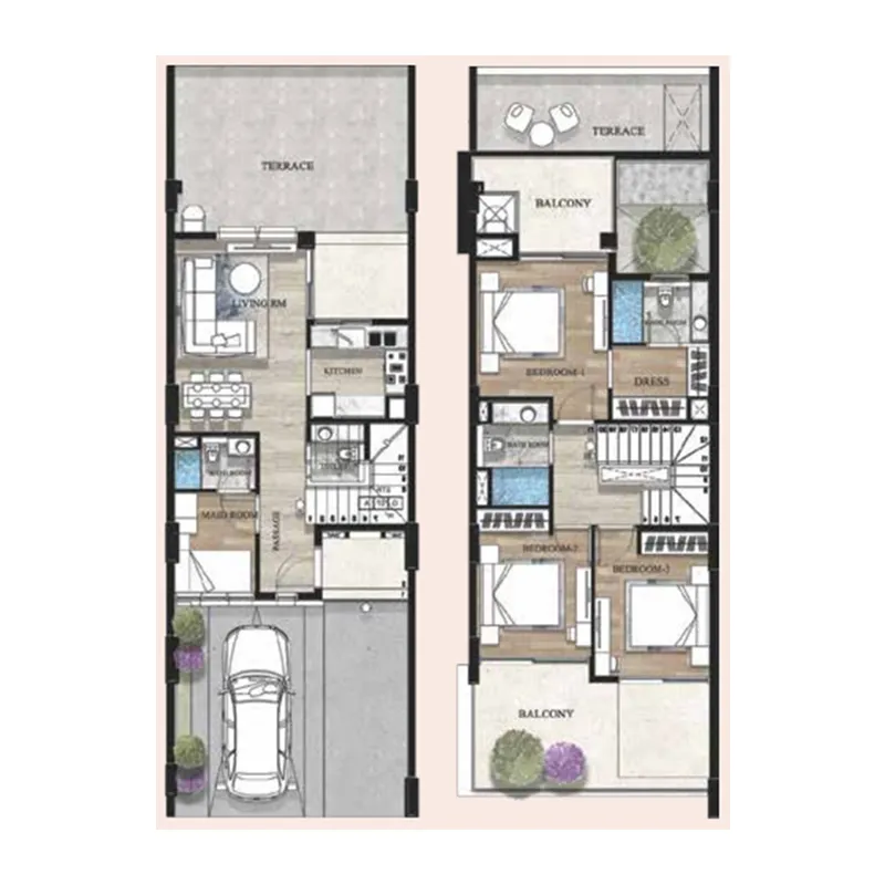Terva Homes 3 bed floor plan, 2,311 – 2,504 sqft