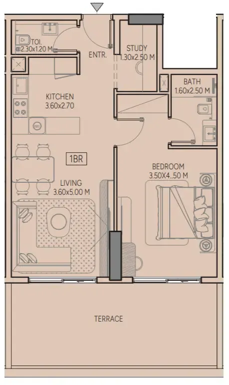 Weston by Wadan Phase 1 & 2 1 bed floor plan, 757 – 925 sqft