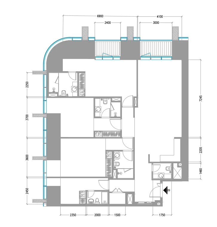Tiger Sky Tower 3 bed floor plan, 1,823 – 1,959 sqft