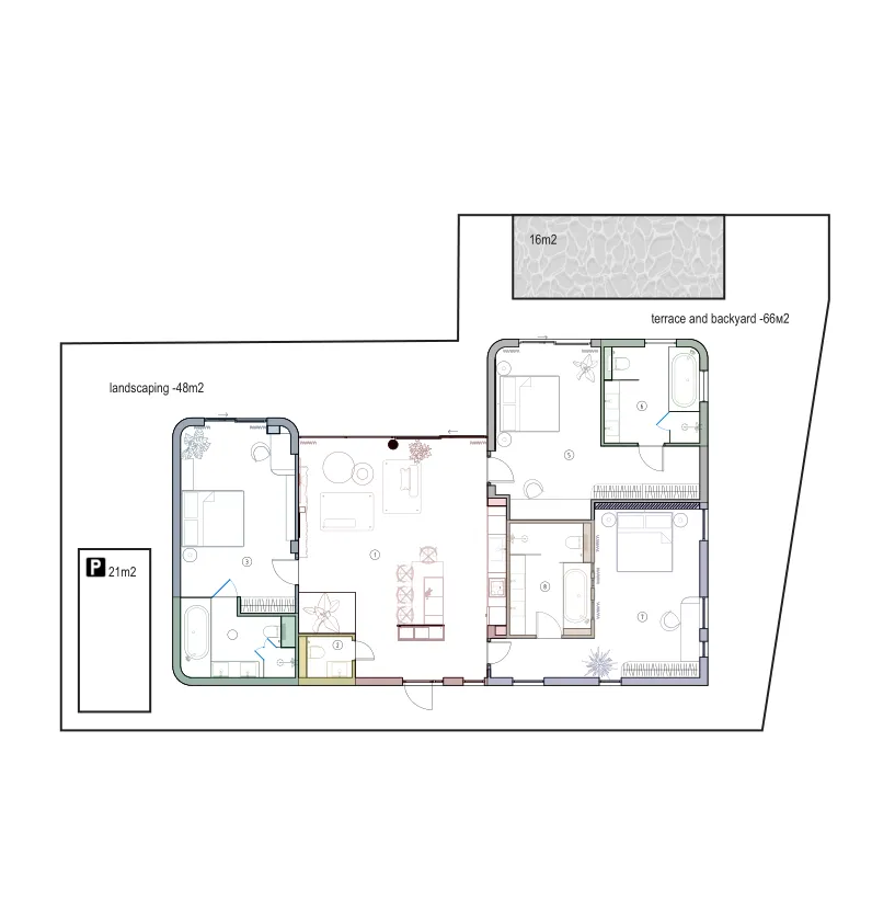Ardhana Residence Villas 3 bed floor plan, 1,668 sqft