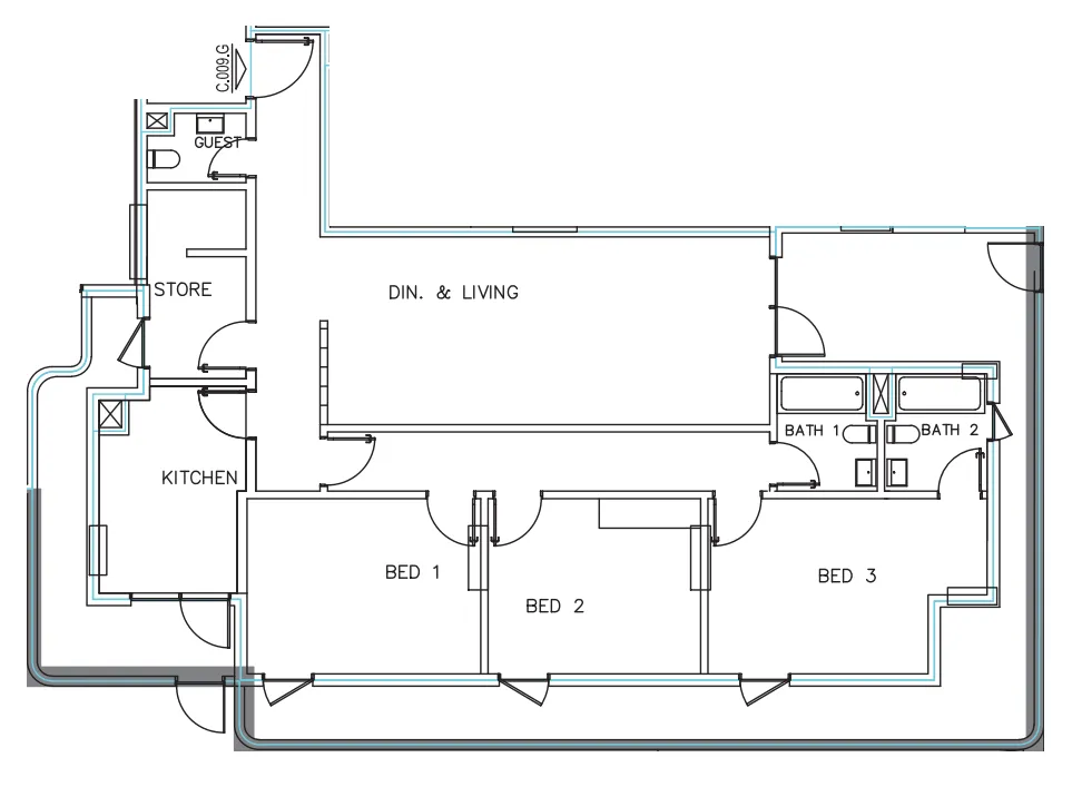 Janayen Avenue 3 bed floor plan, 2,290 sqft