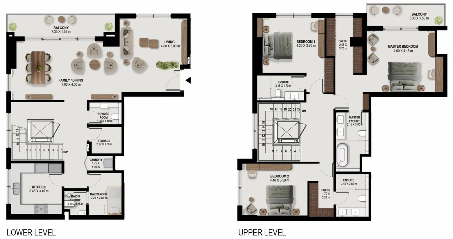Boulevard Park at Wasl Gate 3 bed floor plan, 2,846 – 2,890 sqft