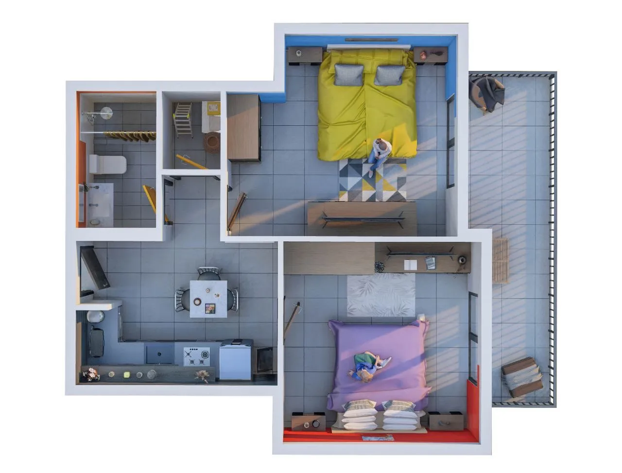 You and Co IMPZ 2 bed floor plan, 641 – 679 sqft