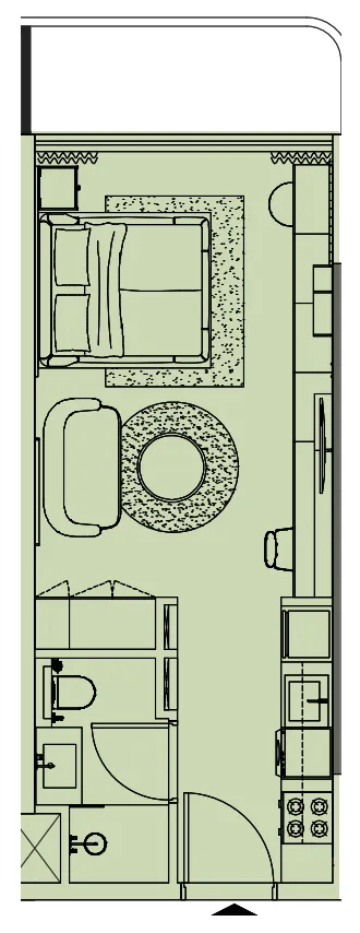 Cove Edition 5 Studio floor plan, 394 sqft