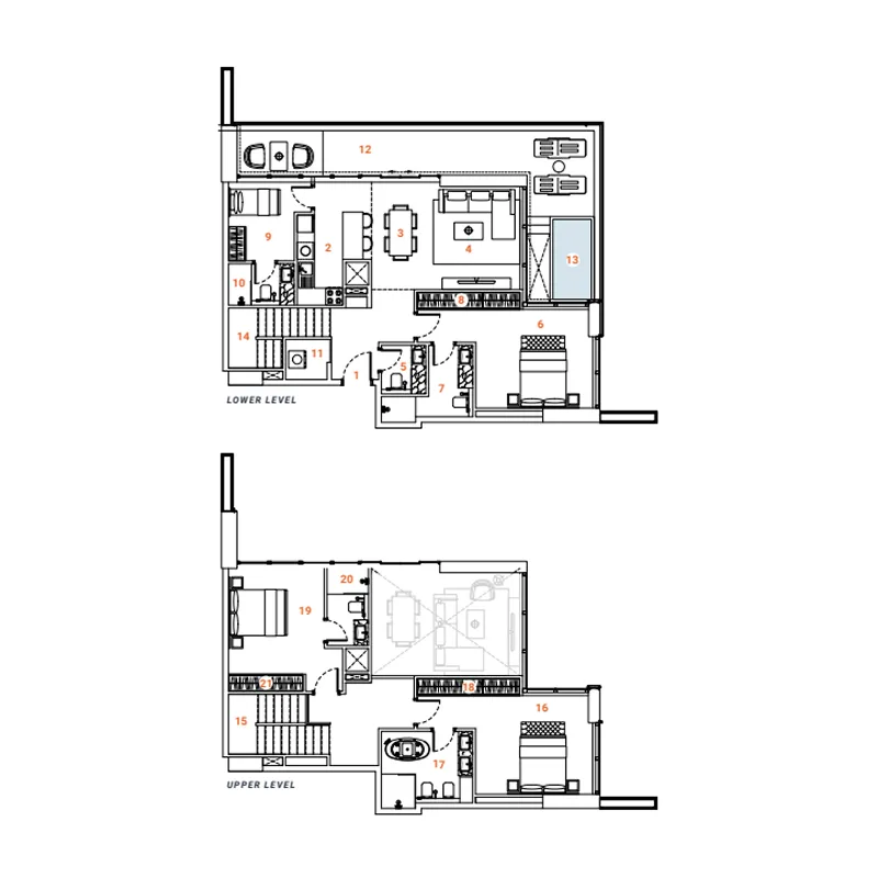The Orchard Place Towers A & B 3 bed floor plan, 2,091 sqft
