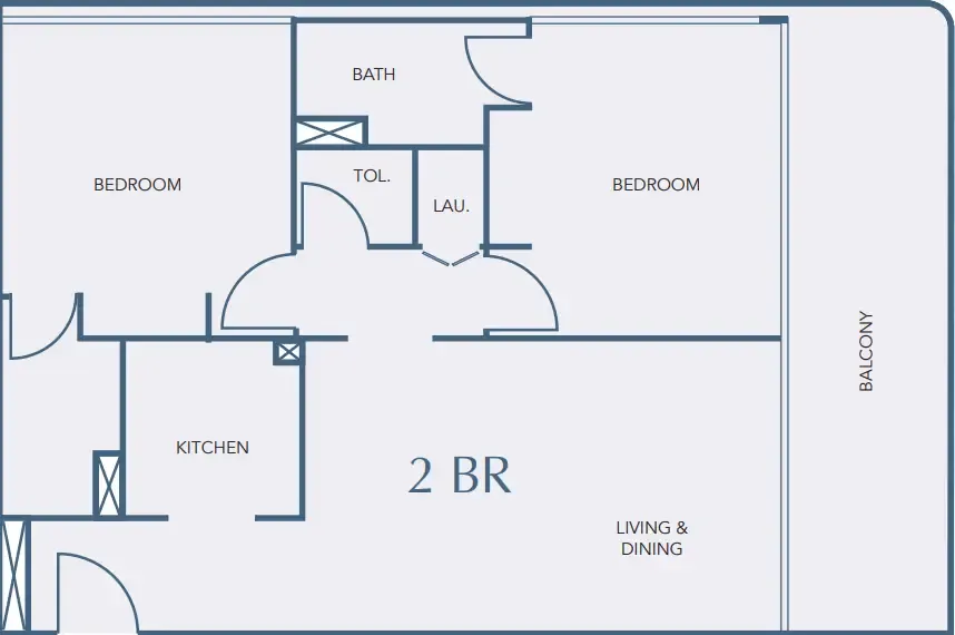 Cove Edition 2 2 bed floor plan, 1,270 sqft