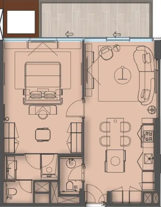 Sea Cliff by Imtiaz 1 bed floor plan, 914 sqft