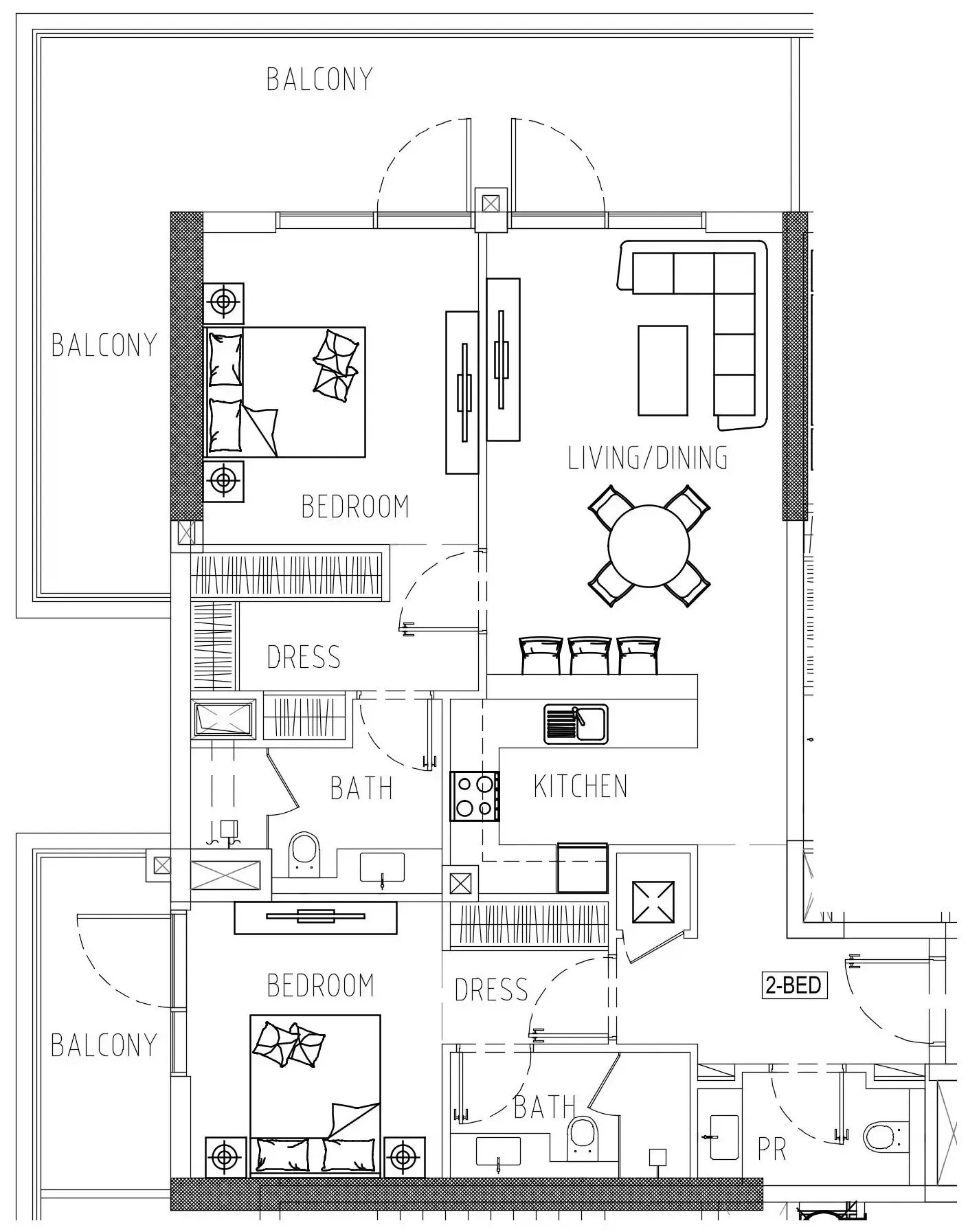 Damac Riverside Views 2 bed floor plan, 1,423 sqft