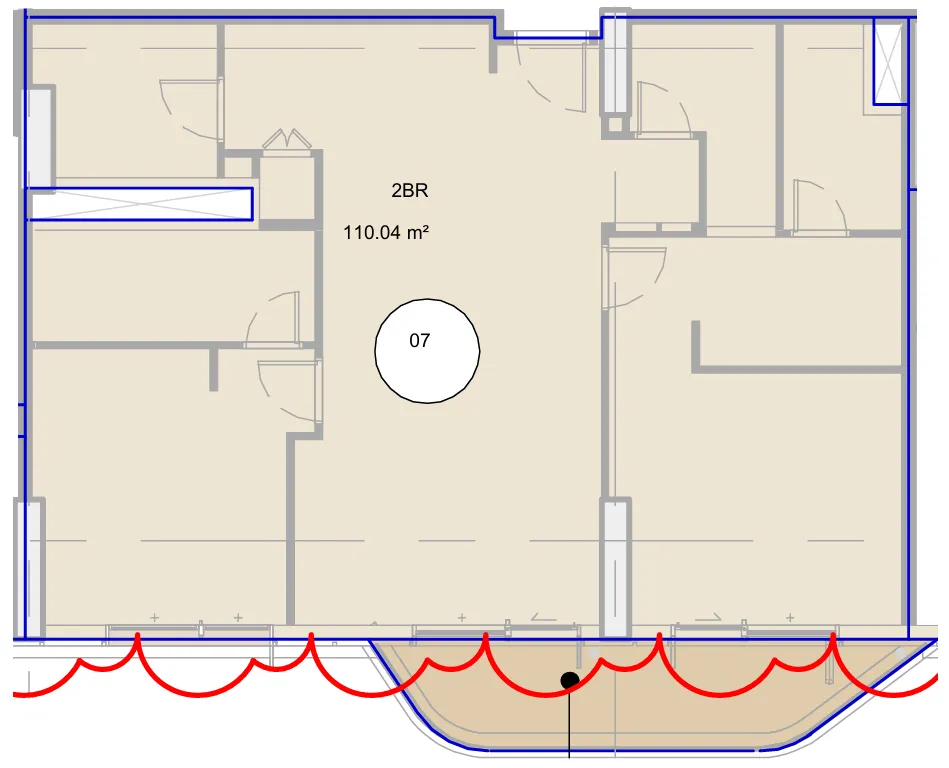 Takaya 2 bed floor plan, 1,258 sqft