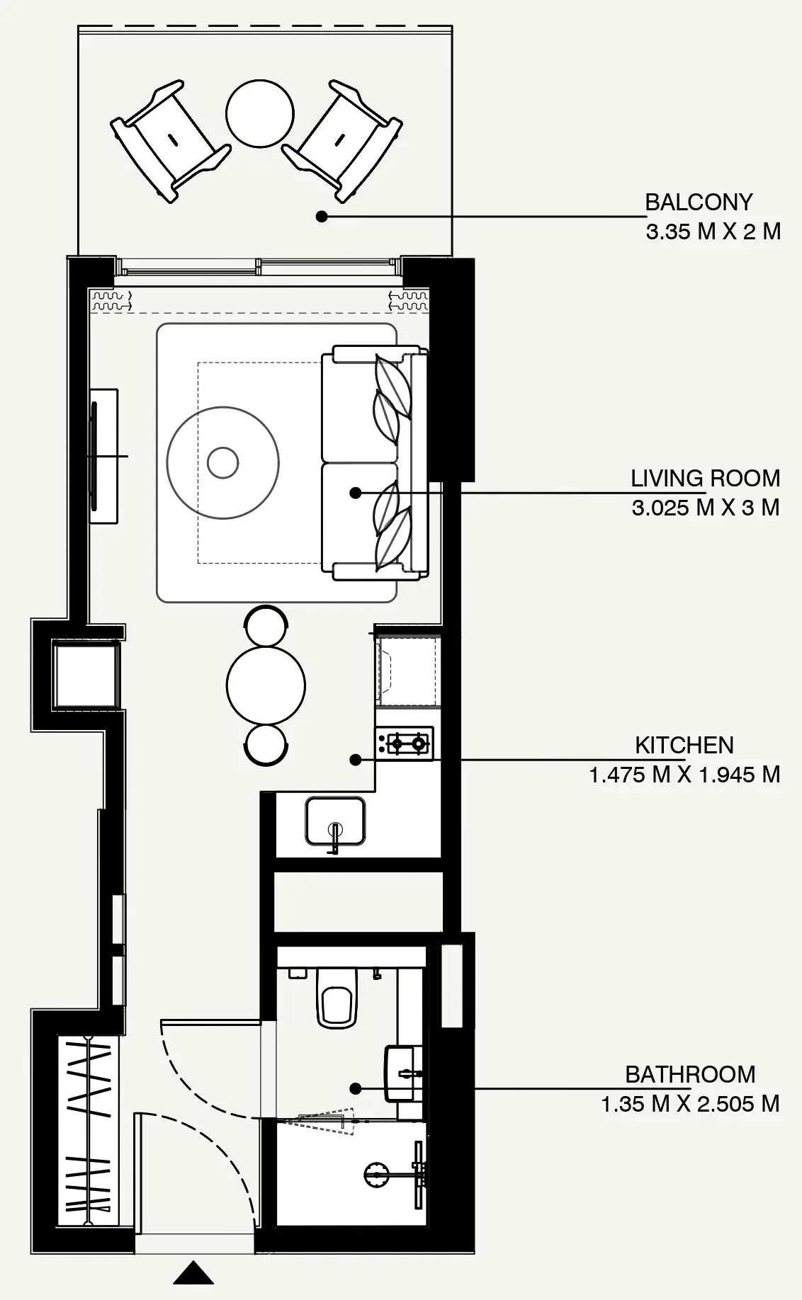 Azizi Venice Studio floor plan, 381 sqft