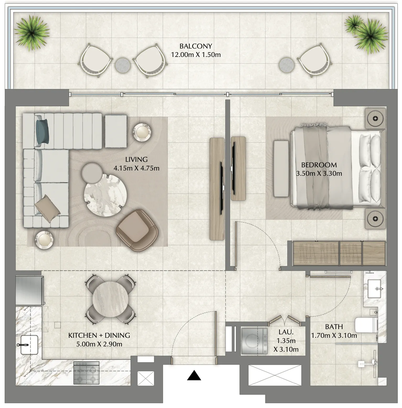 Vyb at Business Bay 1 bed floor plan, 840 sqft