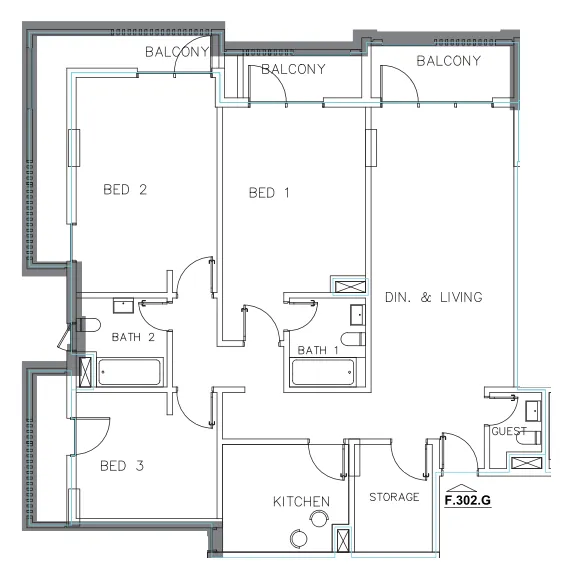 Janayen Avenue 3 bed floor plan, 1,830 sqft