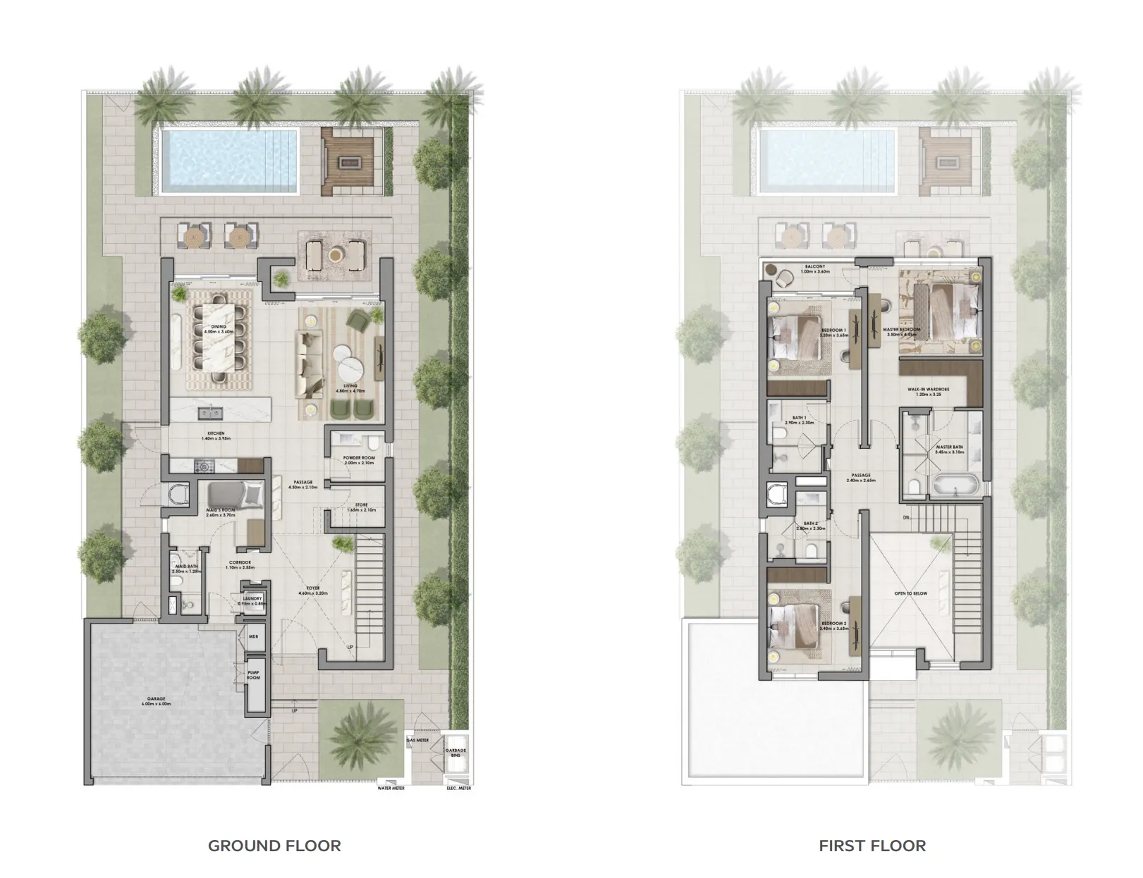 Serro 3 bed floor plan, 3,340 sqft