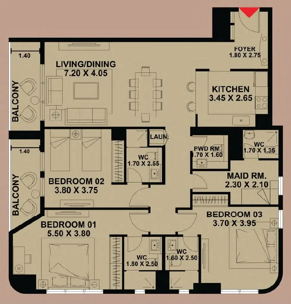 Timber Terrace 3 bed floor plan, 1,654 sqft
