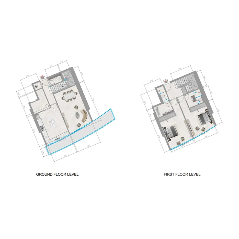 Orchid Towers Phase 1 2 bed floor plan, 1,755 sqft