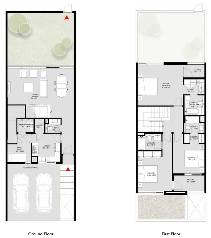 Masaar 3 Sedra 3 bed floor plan, 2,291 sqft