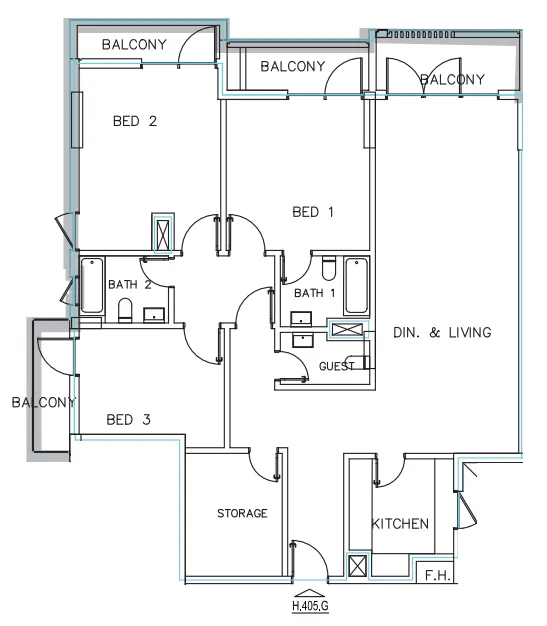 Janayen Avenue 3 bed floor plan, 1,746 sqft