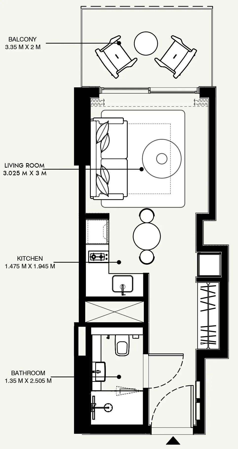 Azizi Venice Studio floor plan, 360 sqft