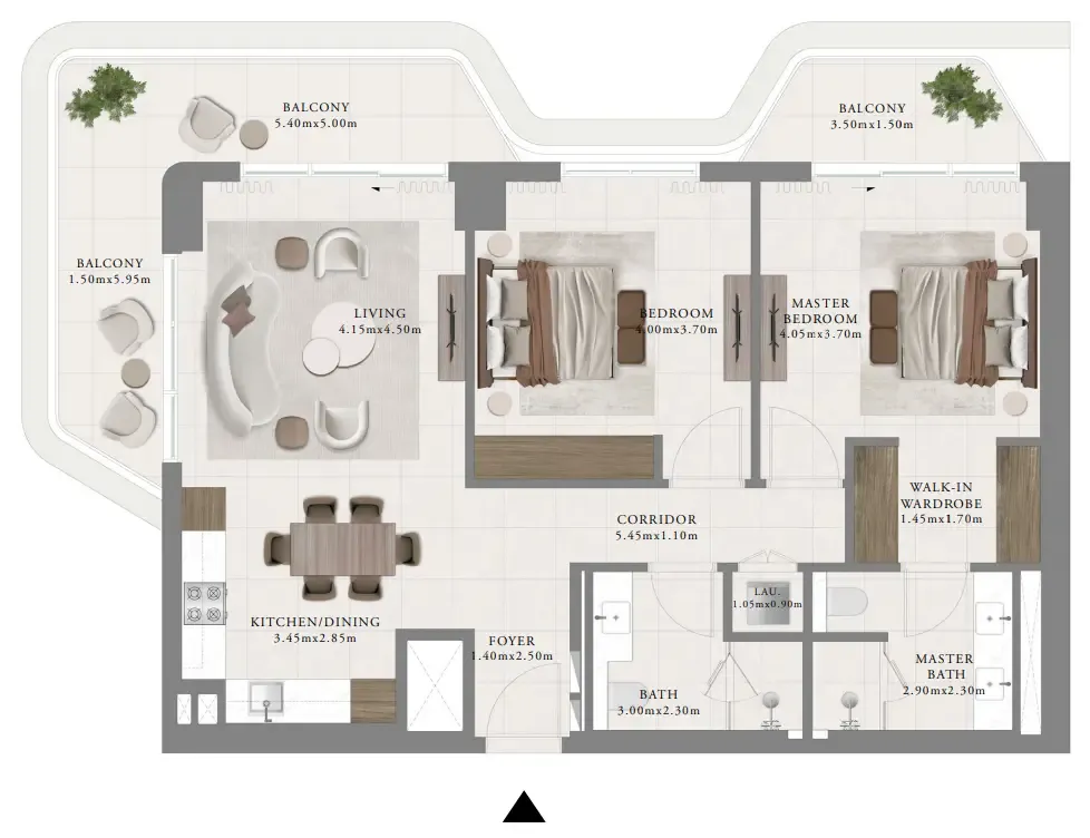 Sera 2 2 bed floor plan, 1,320 sqft