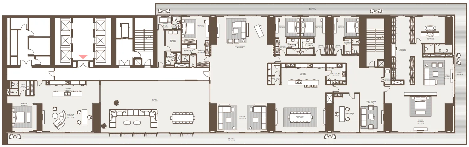 Akala Residences 6 bed floor plan, 14,628 sqft