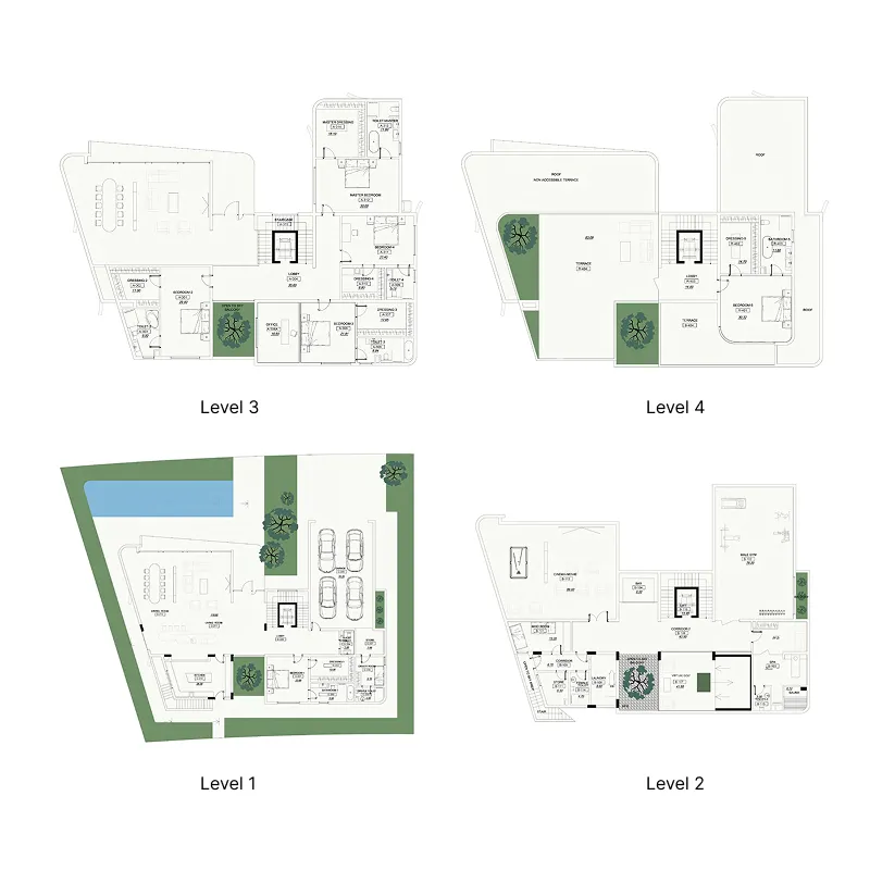 Isola Villa Terra Collection 6 bed floor plan, 15,154 sqft