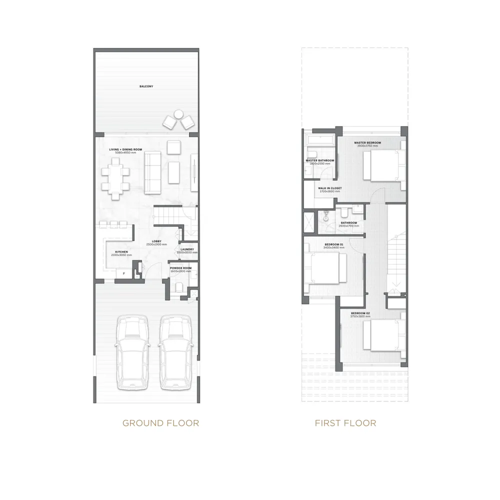 Trump Cliff Villas 3 bed floor plan, 1,292 sqft
