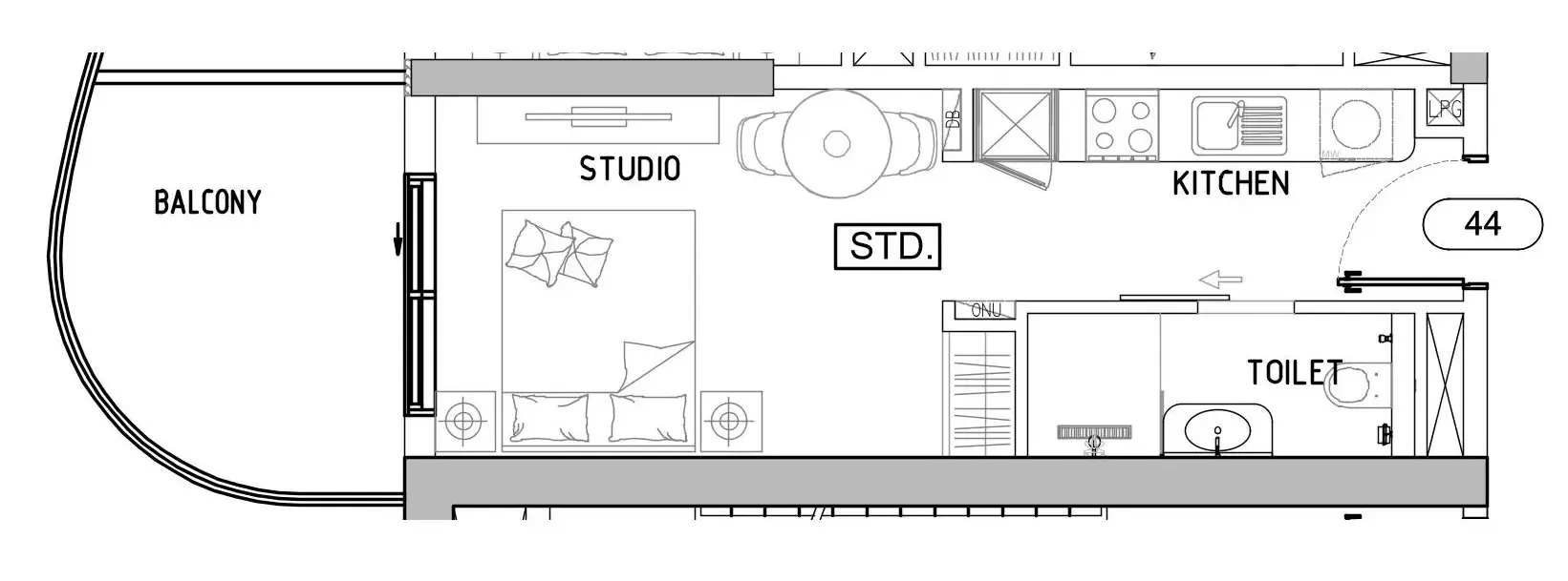 Damac Lagoons Views Phase 3 Studio floor plan, 408 sqft