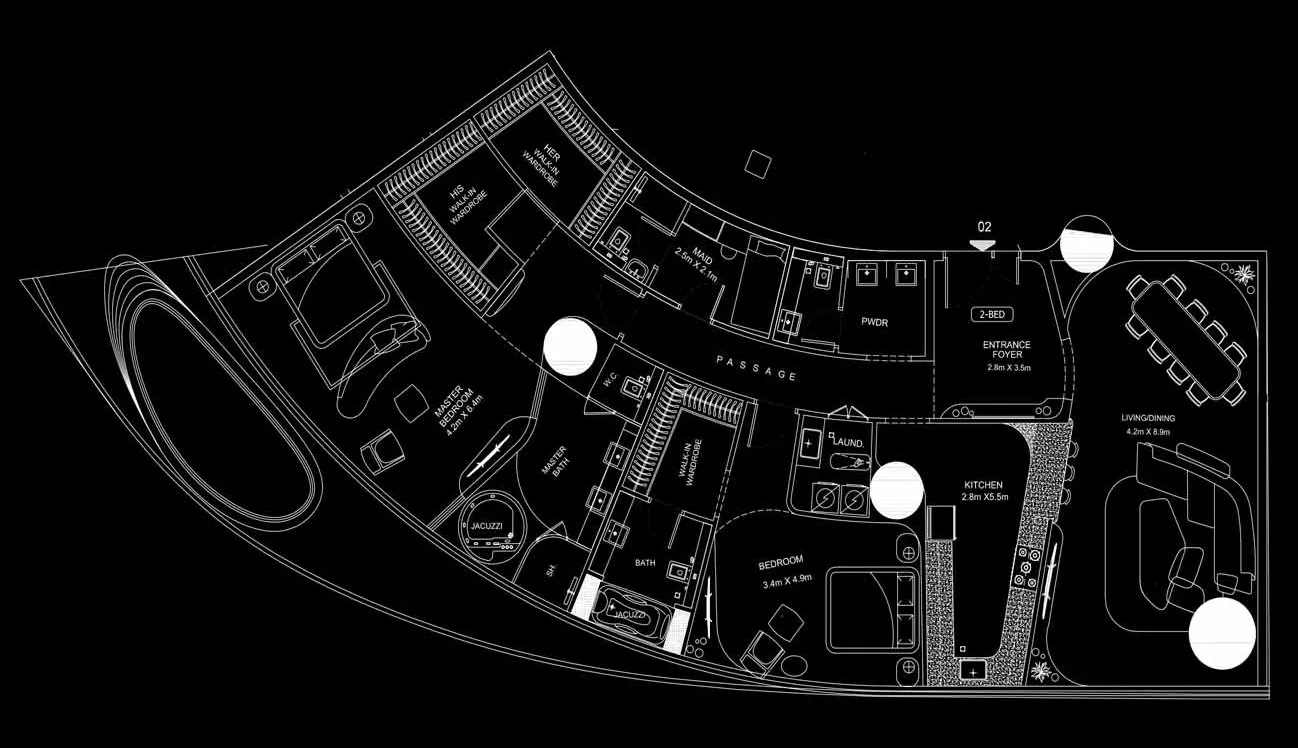 Bugatti Residences by Binghatti 2 bed floor plan, 2,936 sqft