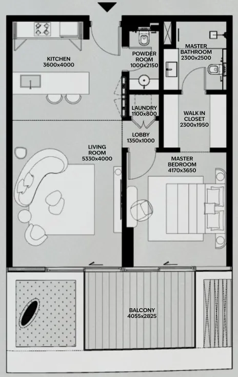 Lia by Avenew Development 1 bed floor plan, 903 sqft