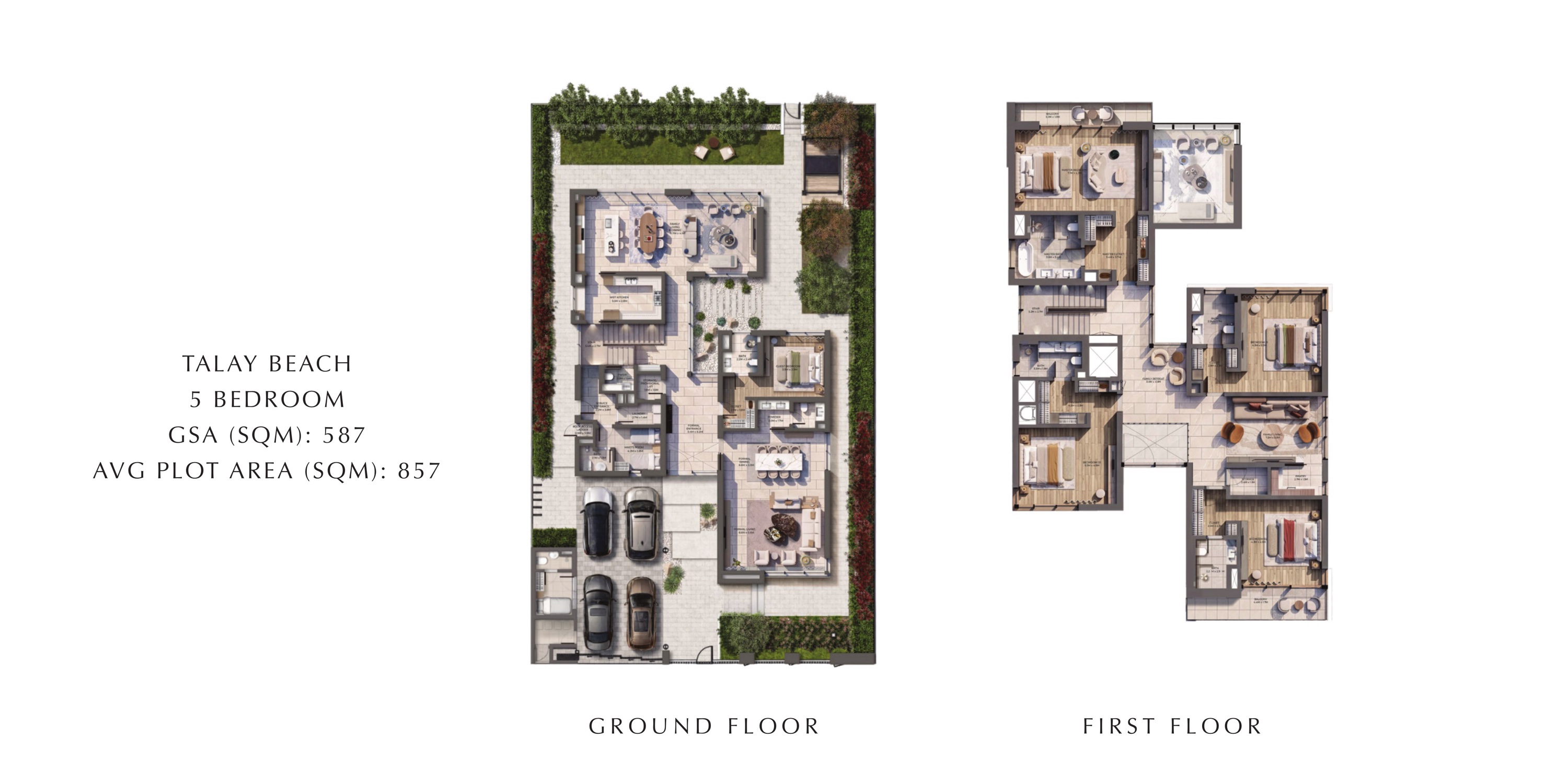 Talay & Talay Beach at Marsa Al Saadiyat 5 bed floor plan — Talay Beach, 6,318 sqft