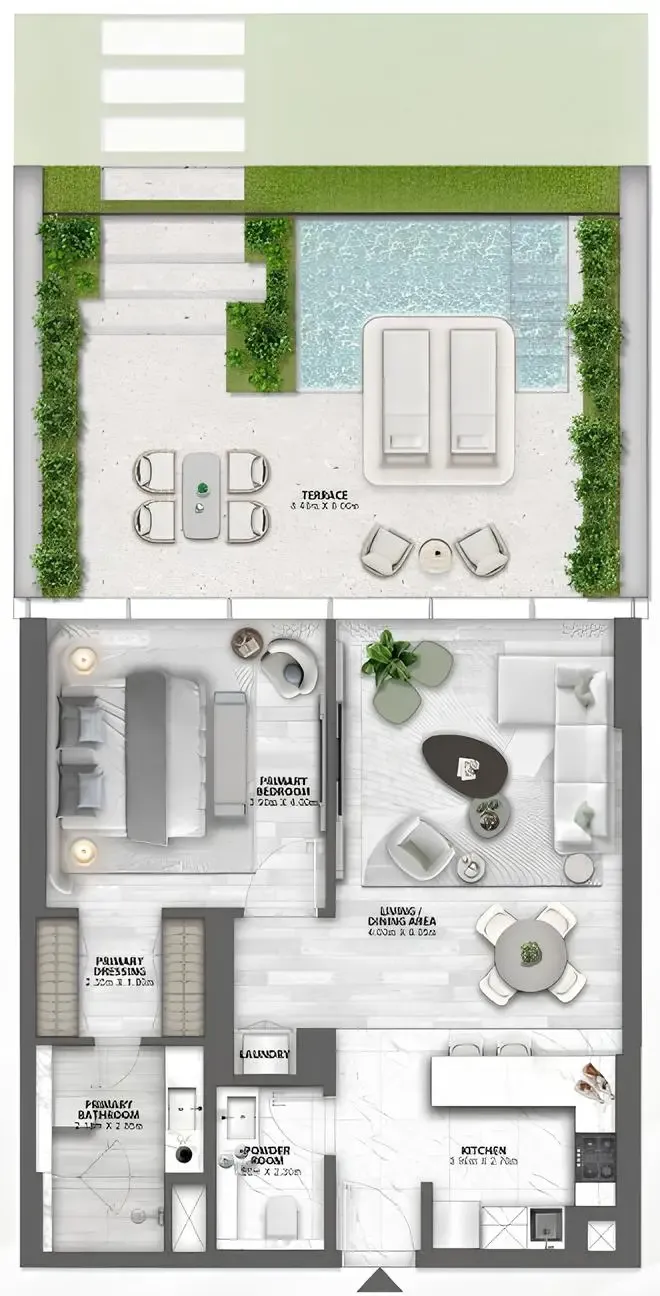 Passo by Beyond 1 bed floor plan, 1,365 sqft