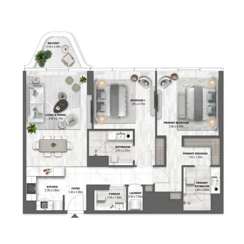 Passo by Beyond 2 bed floor plan, 2,076 sqft