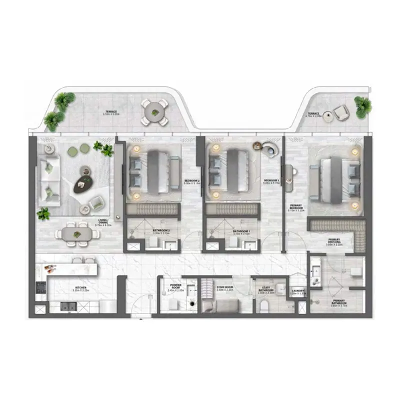 Passo by Beyond 3 bed floor plan, 1,848 – 1,922 sqft