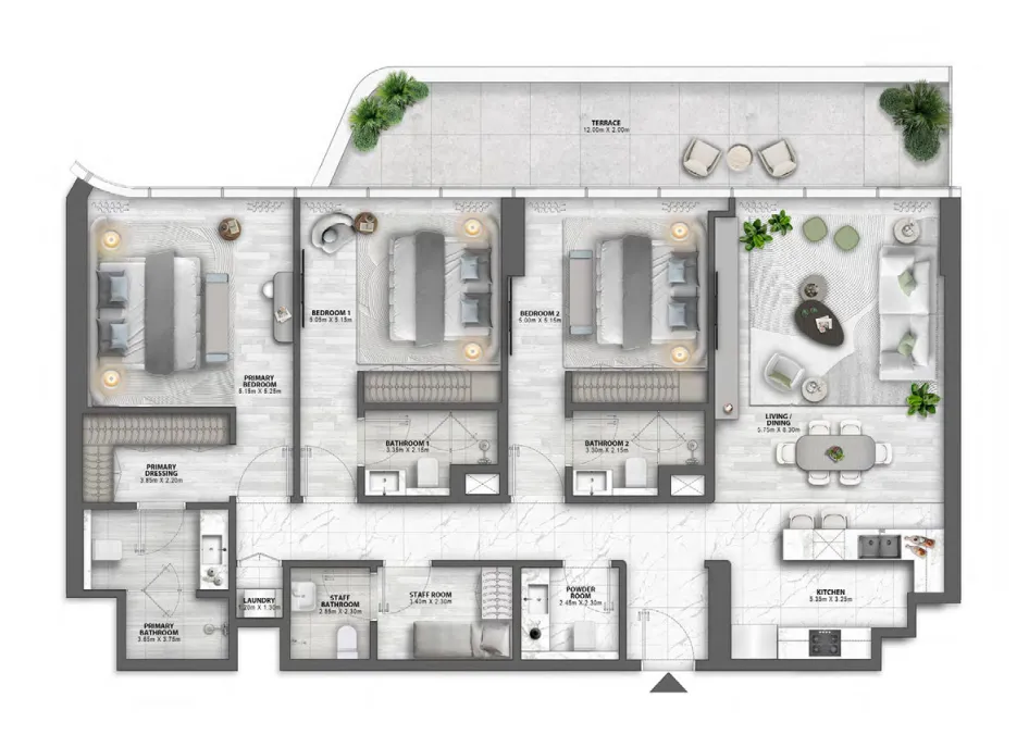 Passo by Beyond 3 bed floor plan, 1,862 sqft