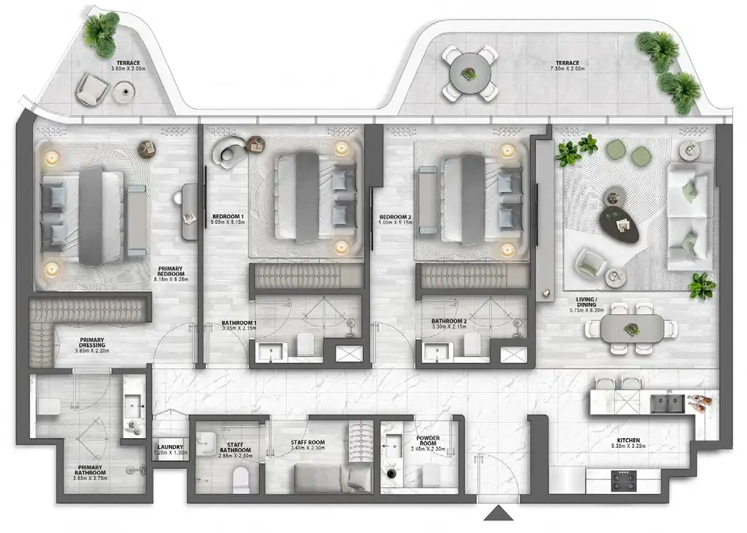 Passo by Beyond 3 bed floor plan, 1,805 sqft