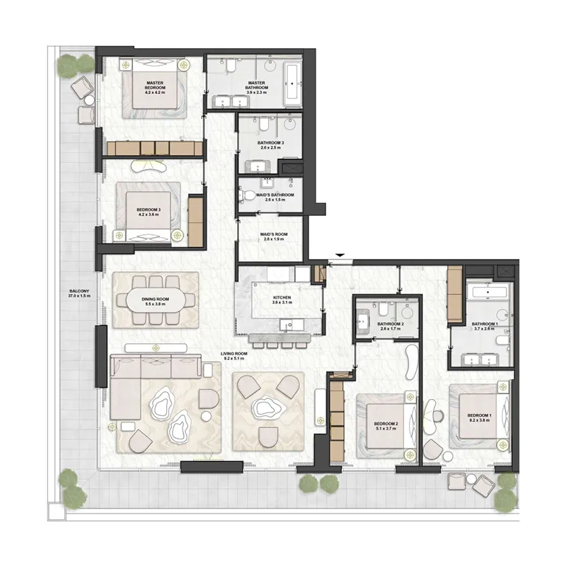 Saria 4 bed floor plan, 2,935 sqft
