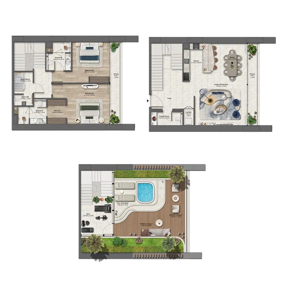 Soulever by Beyond 2 bed floor plan, 2,888 sqft